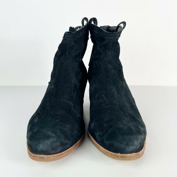 Sam Edelman Black Reynolds Punch Out Western Perforated Bootie 7 - Picture 4 of 8